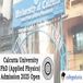 Calcutta University PhD (Applied Physics) Admission 2025 Open; Apply by March 24